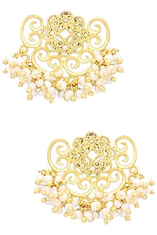 Gold Plated Pearl Bead Stud Earrings
