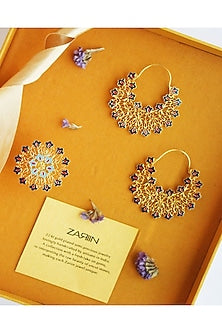 Gold Plated Hoop Earrings & Ring Gift Box