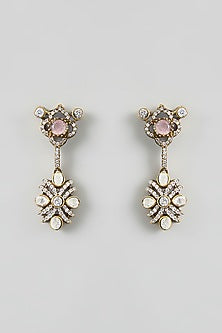 Two Tone Finish Kundan Polki & Pink Stone Necklace Set