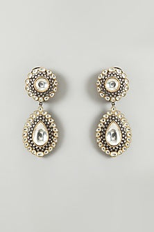 Two Tone Finish Kundan Polki & Pearl Choker Necklace Set