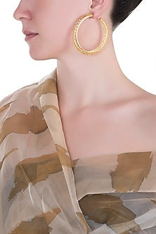 Gold plated snake skin slytherin hoop earrings