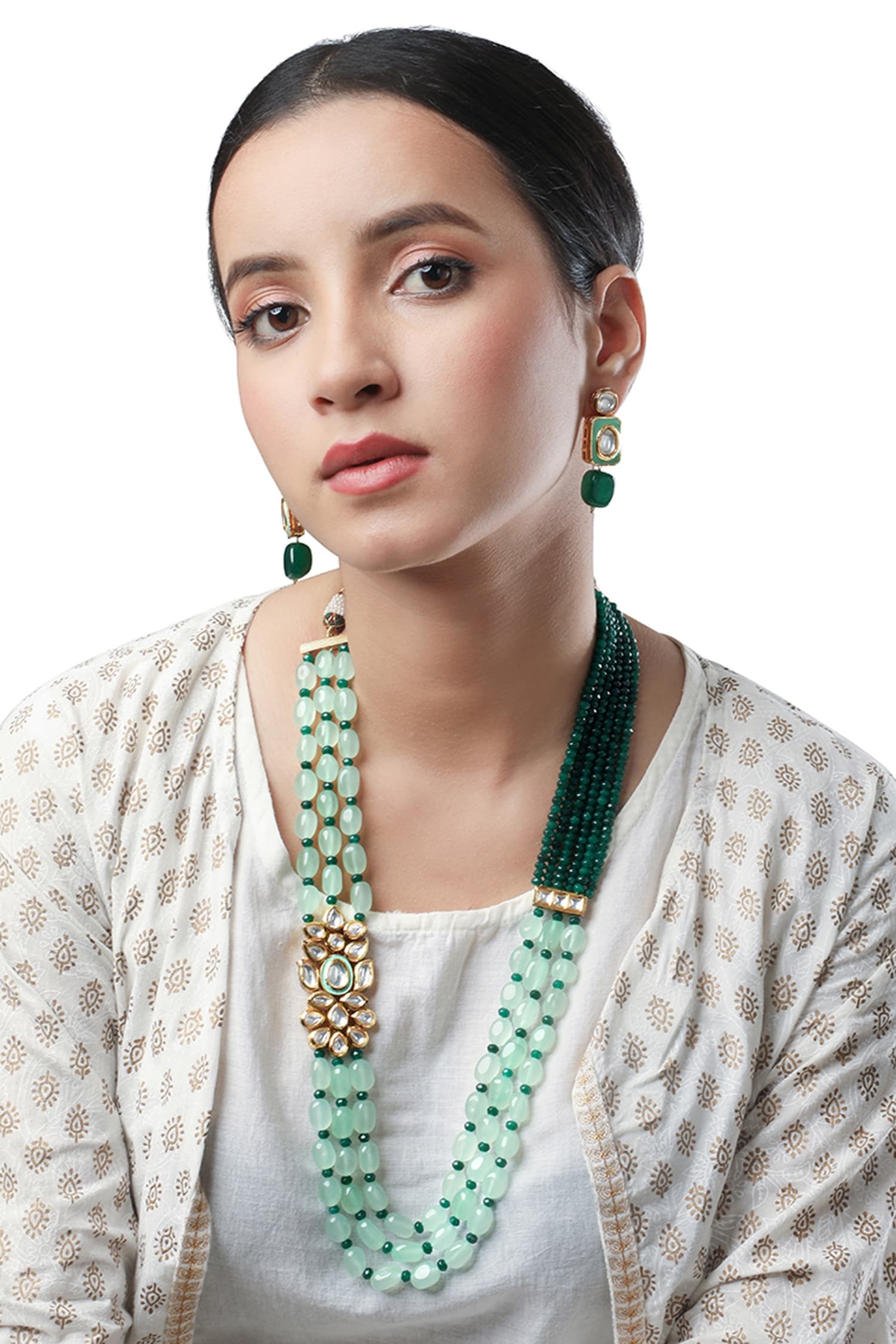 Pearl Embellished Necklace Set 