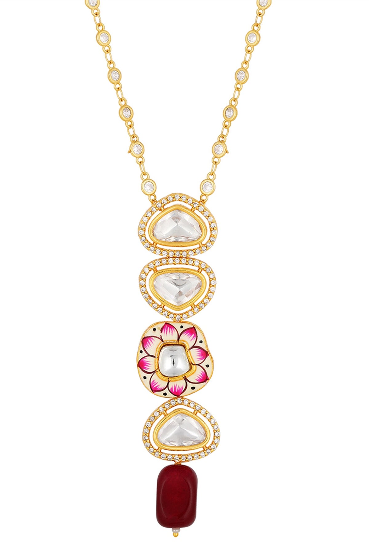 Polki Embellished Pendant Necklace 