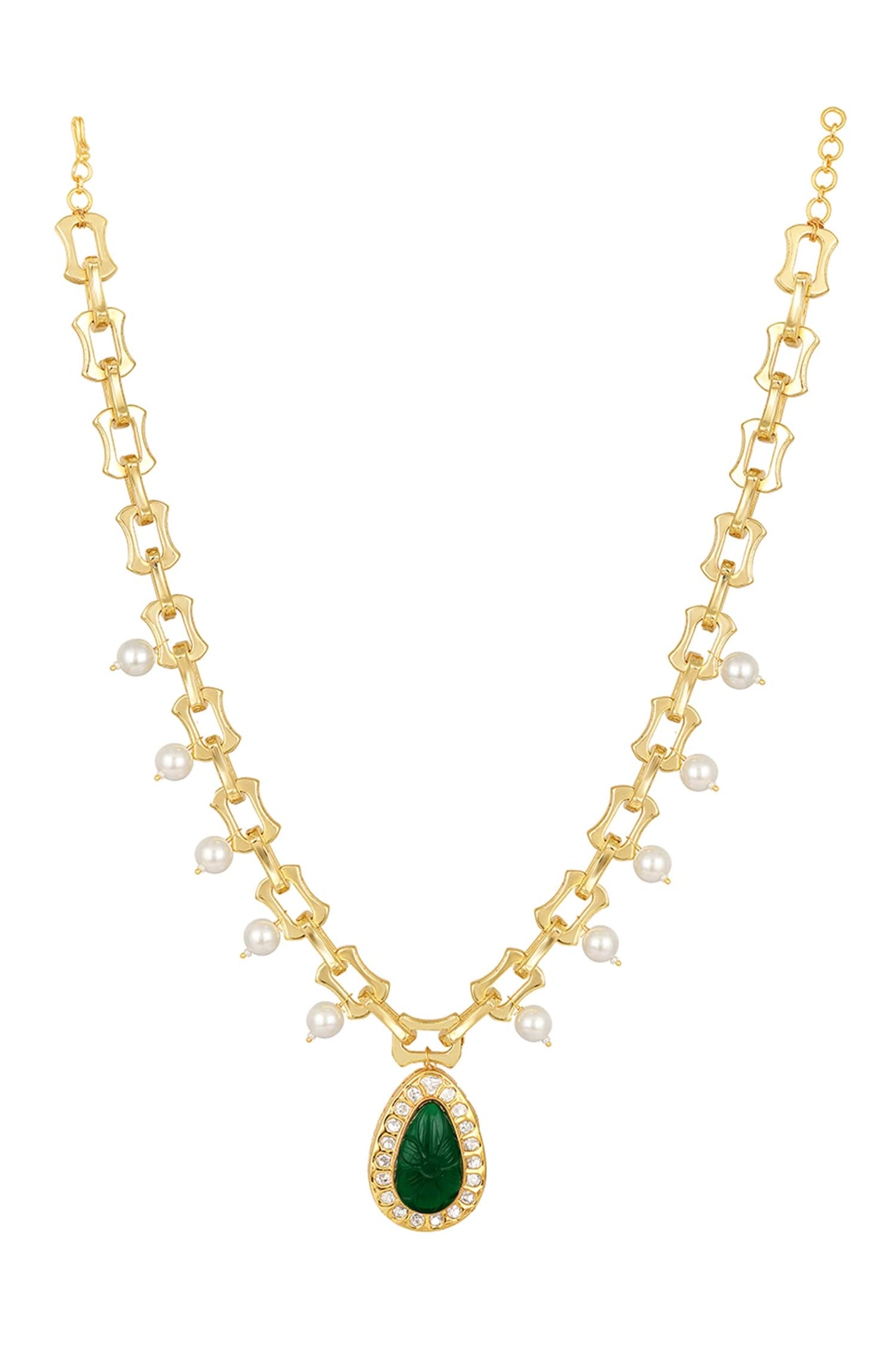 Stone Embellished Pendant Necklace 