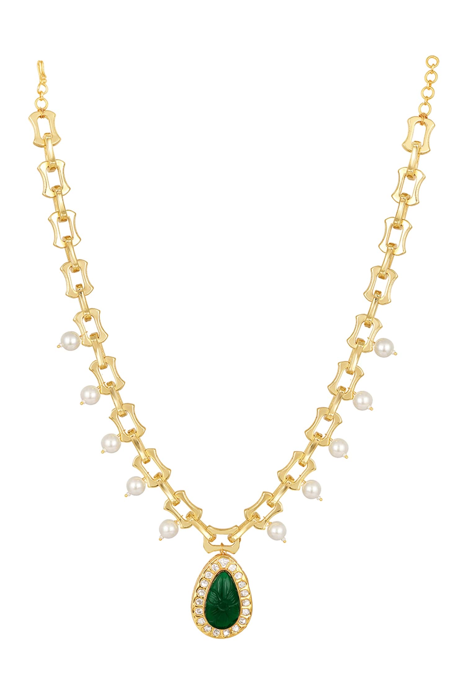 Stone Embellished Pendant Necklace 