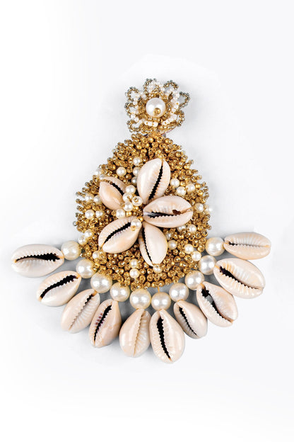 Shell Floral Embellished Earrings 