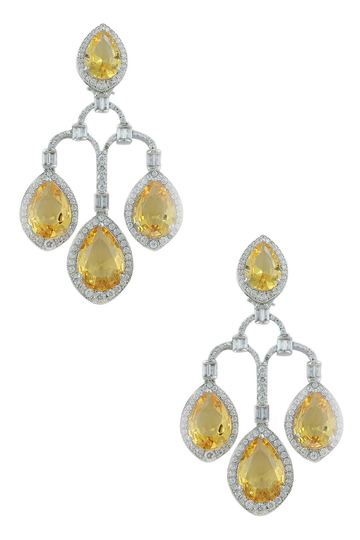 Zircon Embellished Dangler Earrings 
