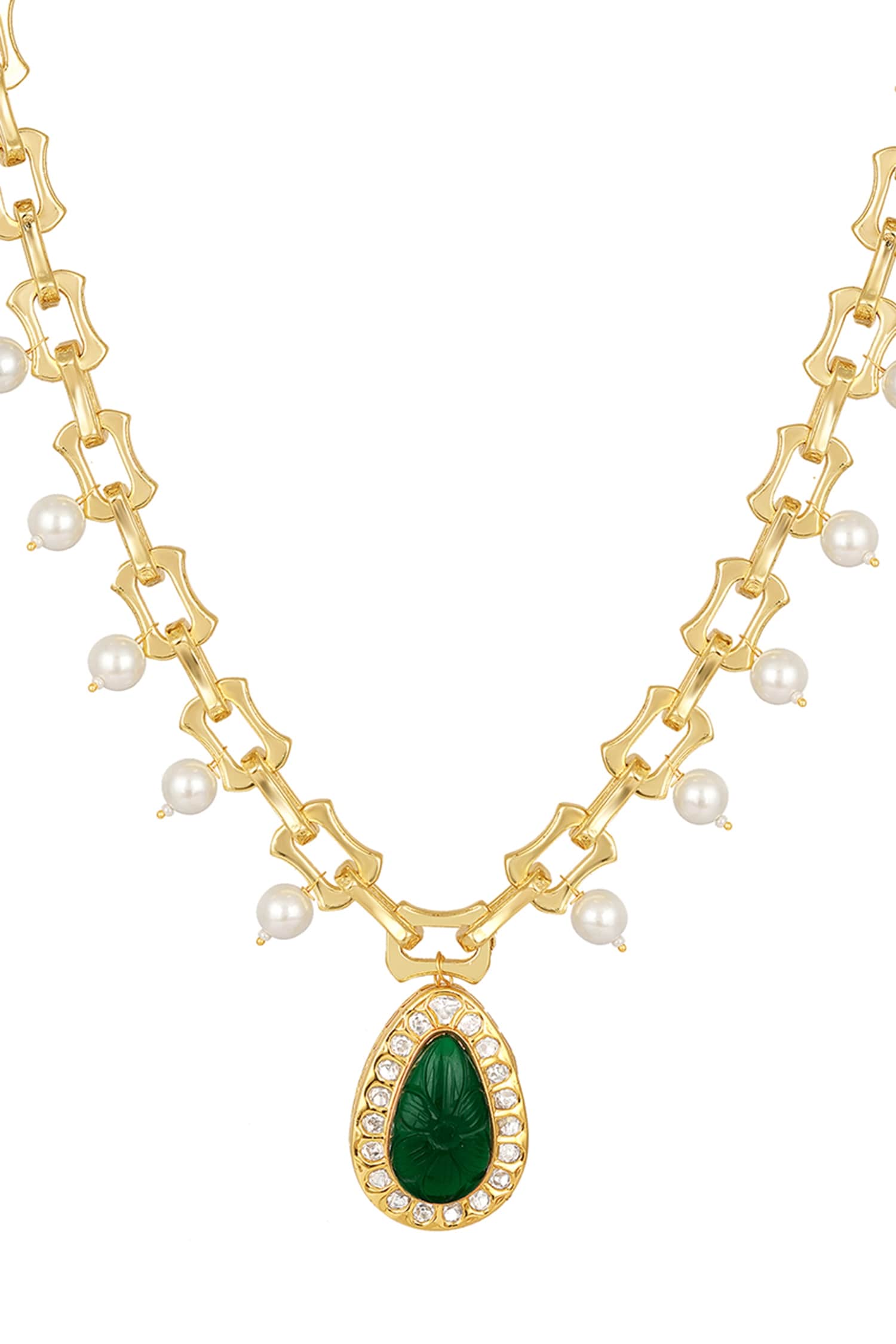 Stone Embellished Pendant Necklace 