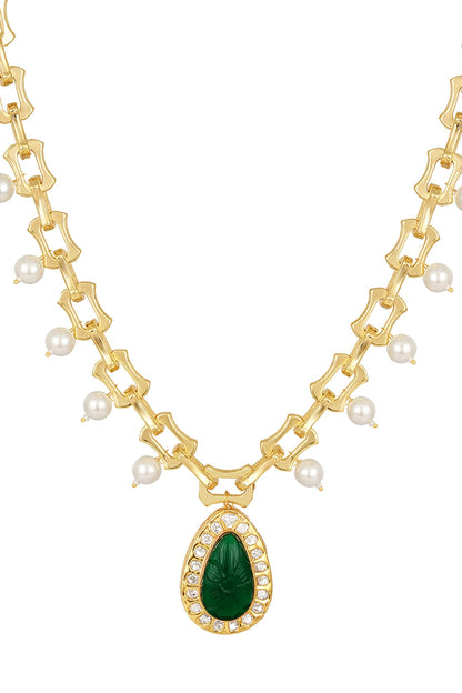 Stone Embellished Pendant Necklace 