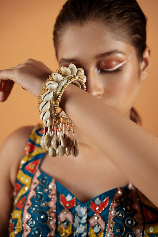 Shell Tassel Bangles Set of 2 