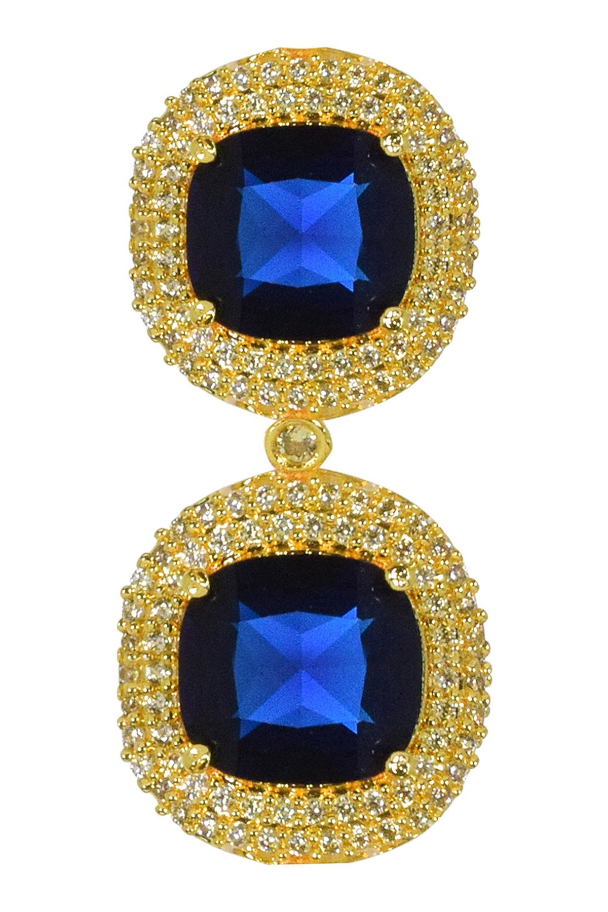 Tiered Stone Studded Drop Earrings 