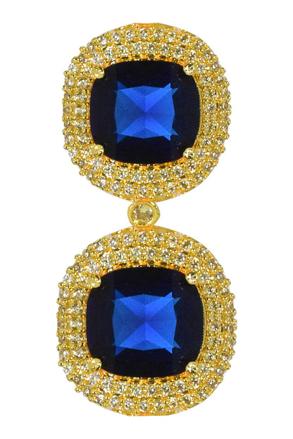 Tiered Stone Studded Drop Earrings 