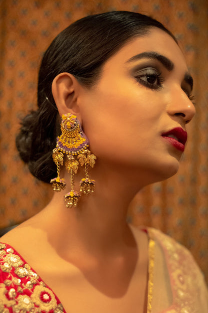 Thread Hand Embroidered Earrings 