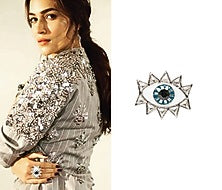 Silver Plated Evil Eye Ring with Swarovski Crystals