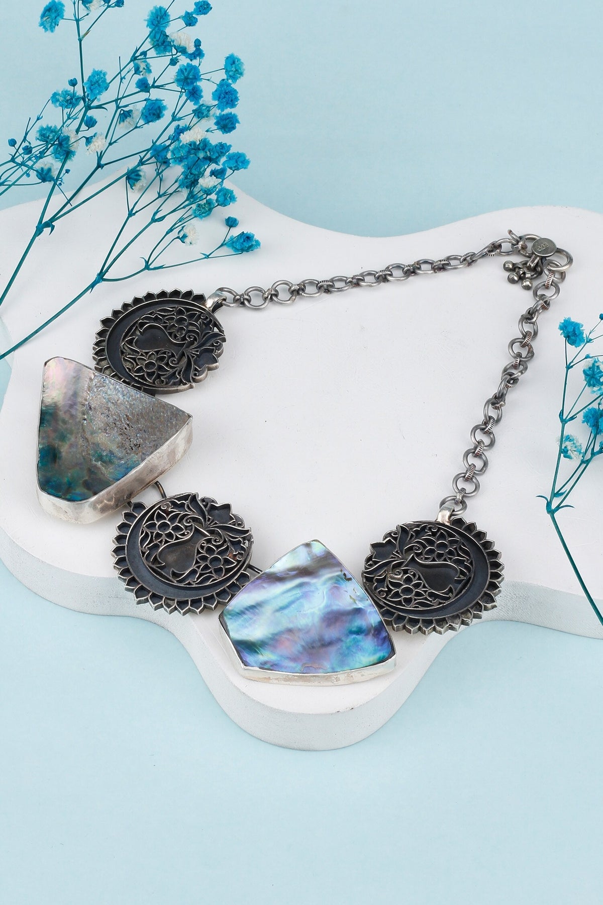 Tiara Mother Of Pearl Embellished Choker 