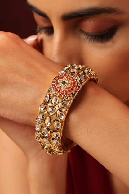 Floral Kundan Embellished Kada 