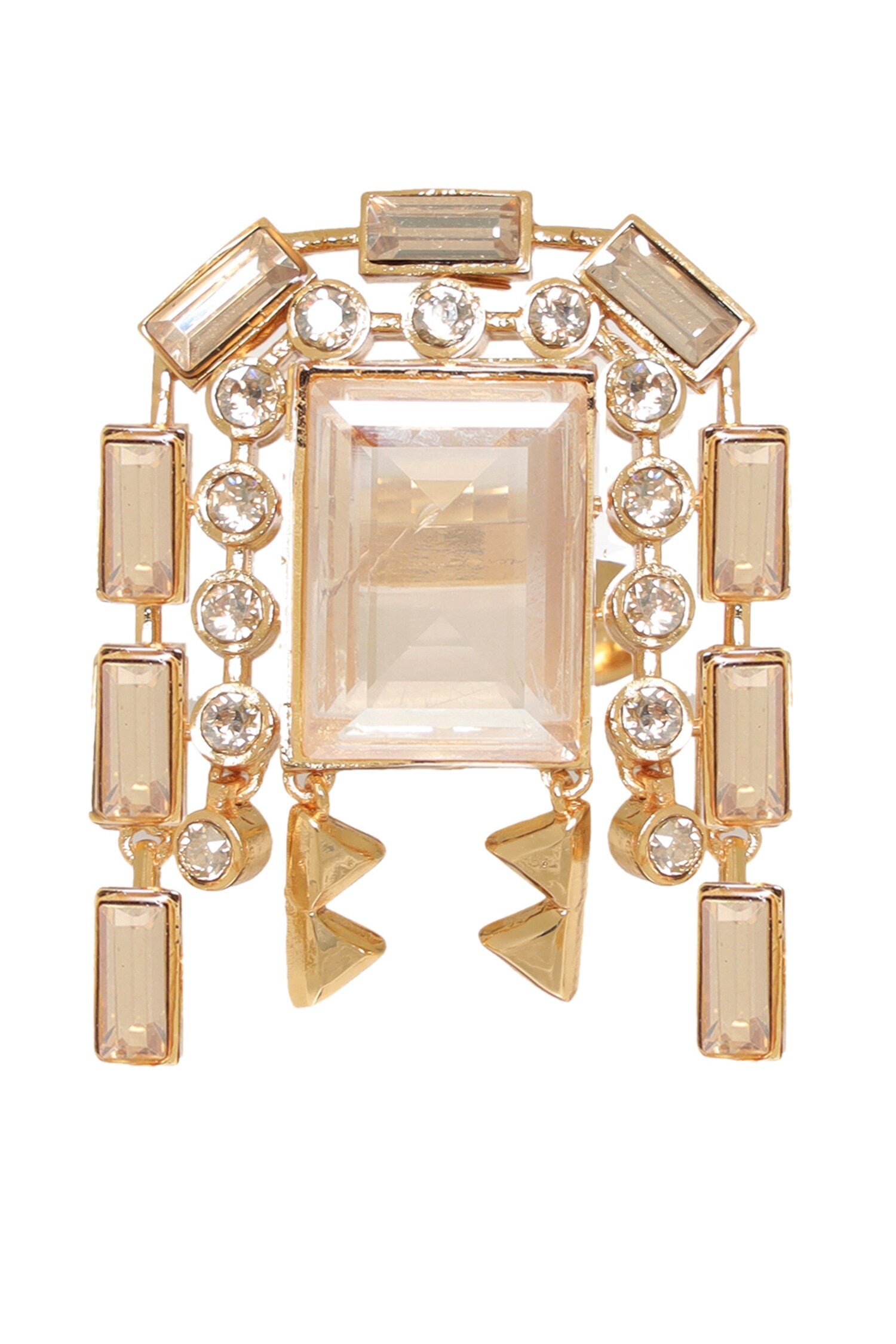 Chain Link Hanging Embellished Ring 