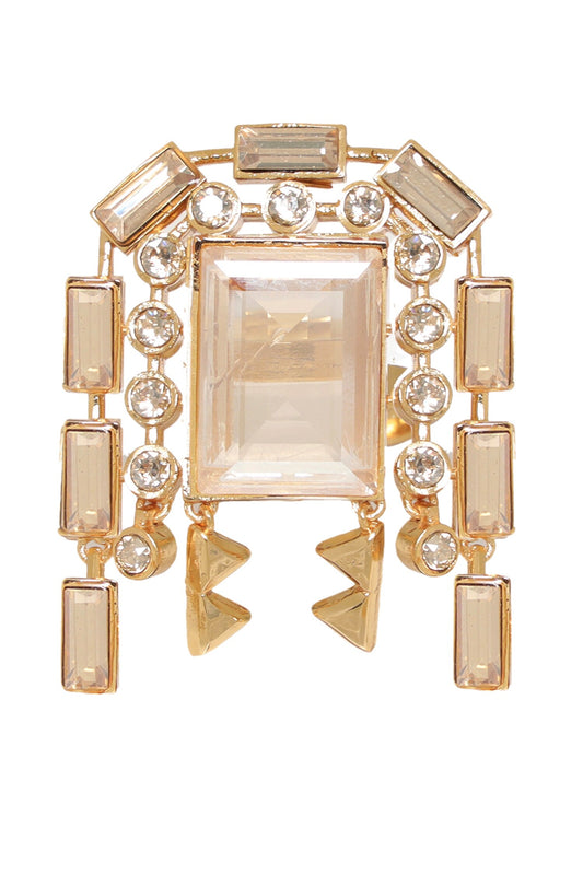 Chain Link Hanging Embellished Ring 
