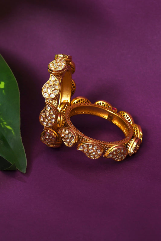 Paisley Pattern Embellished Kada - Set of 2 