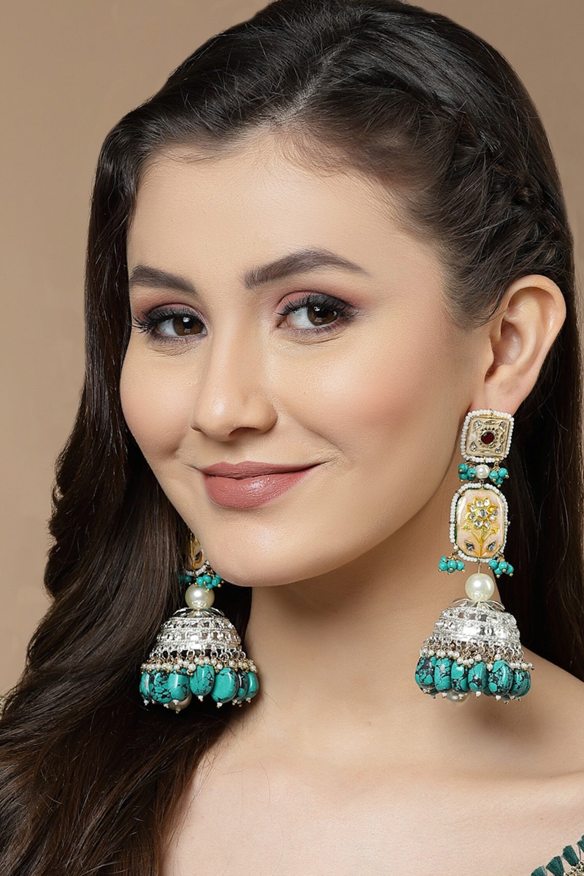 Stone Drop Jhumkis 