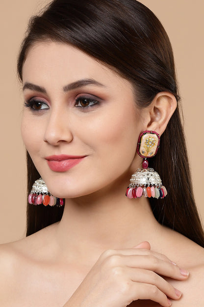 Stone Drop Jhumkas 