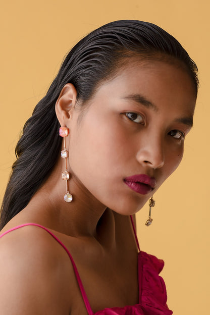 Straight Lined Shaped Long Earrings 
