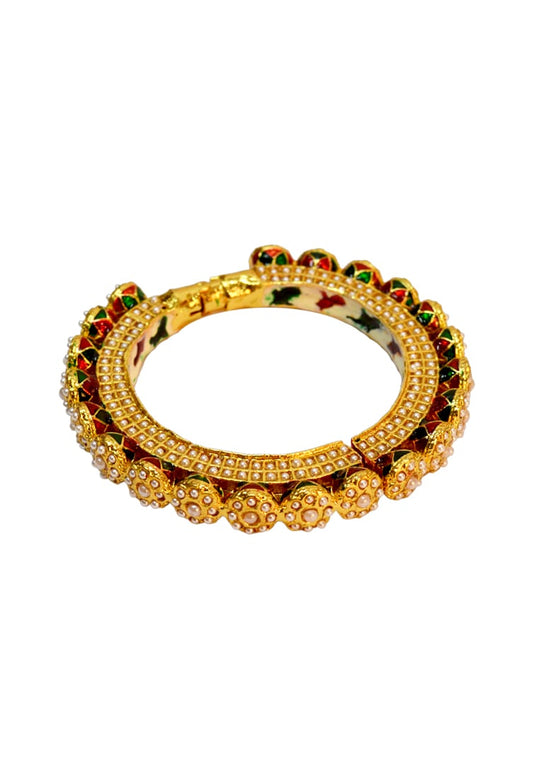 Pearl & Onyx Embellished Bangle 
