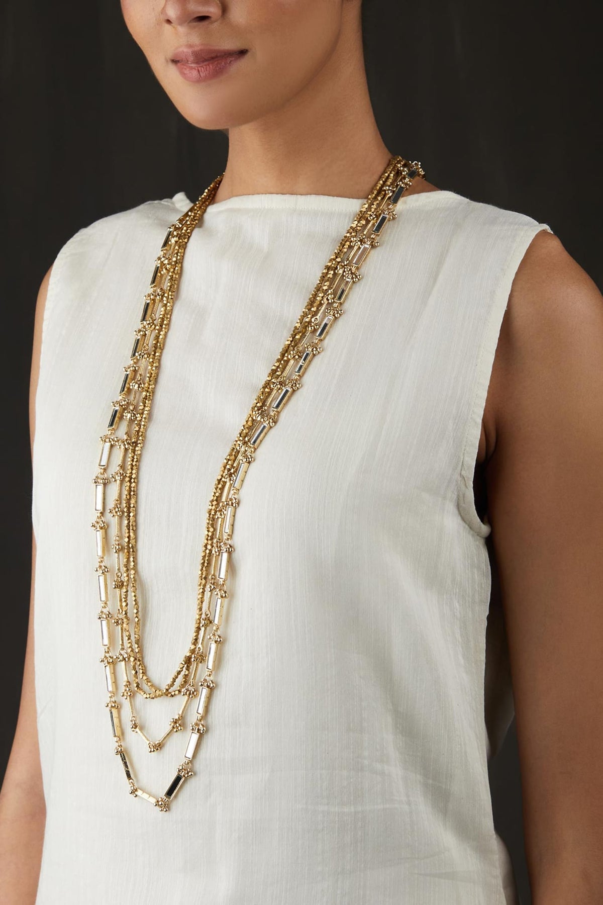 Mirror Enamel Embellished Necklace 