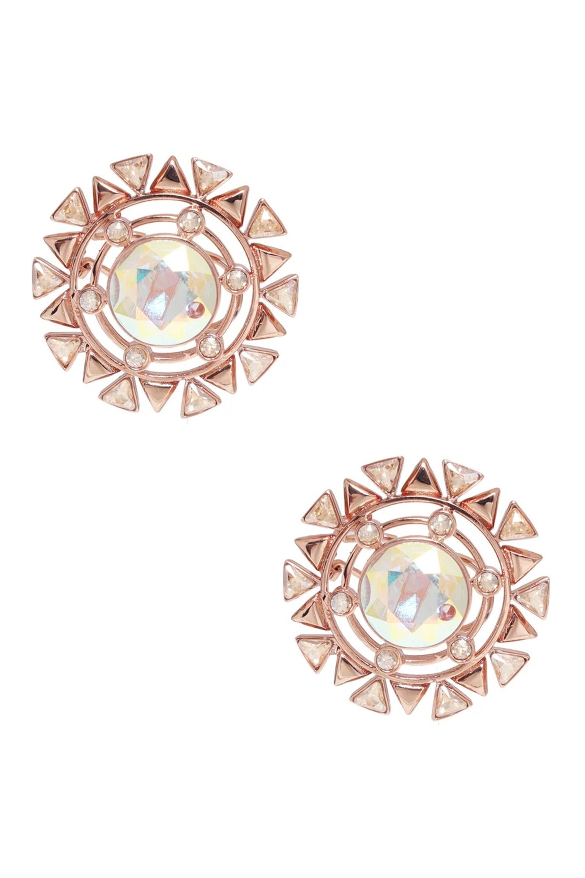 Geometric Cutwork Stud Earrings 