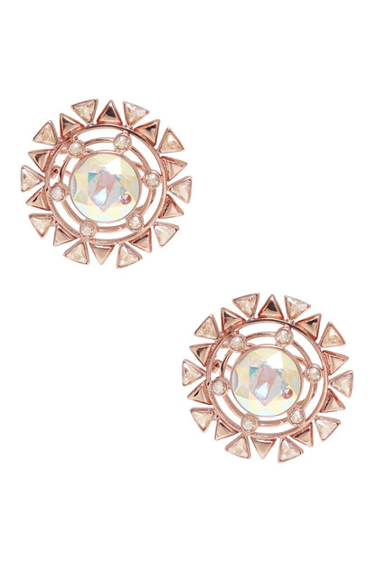Geometric Cutwork Stud Earrings 