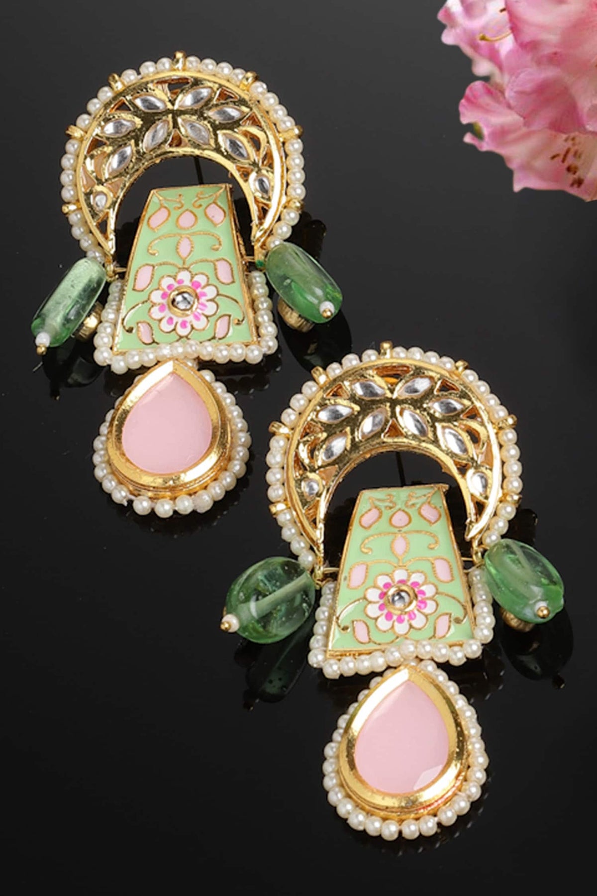 Crescent Embellished Earrings 