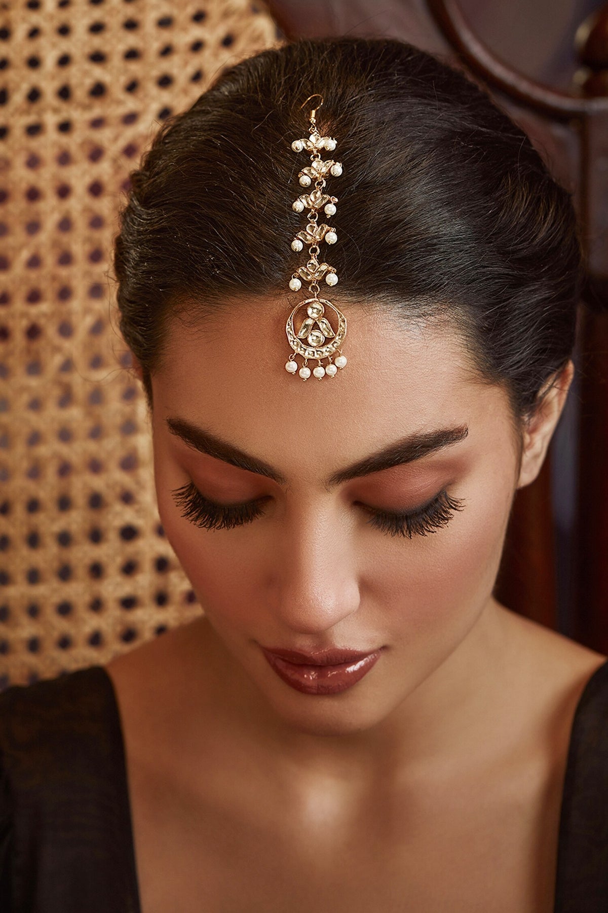 Kundan Pearl Maangtikka 
