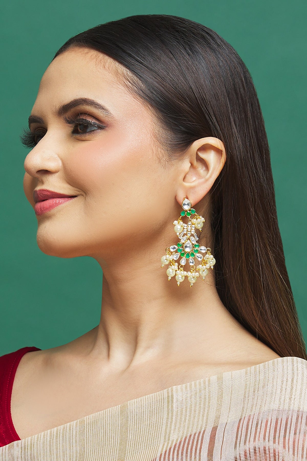 Stone & Kundan Embellished Earrings 