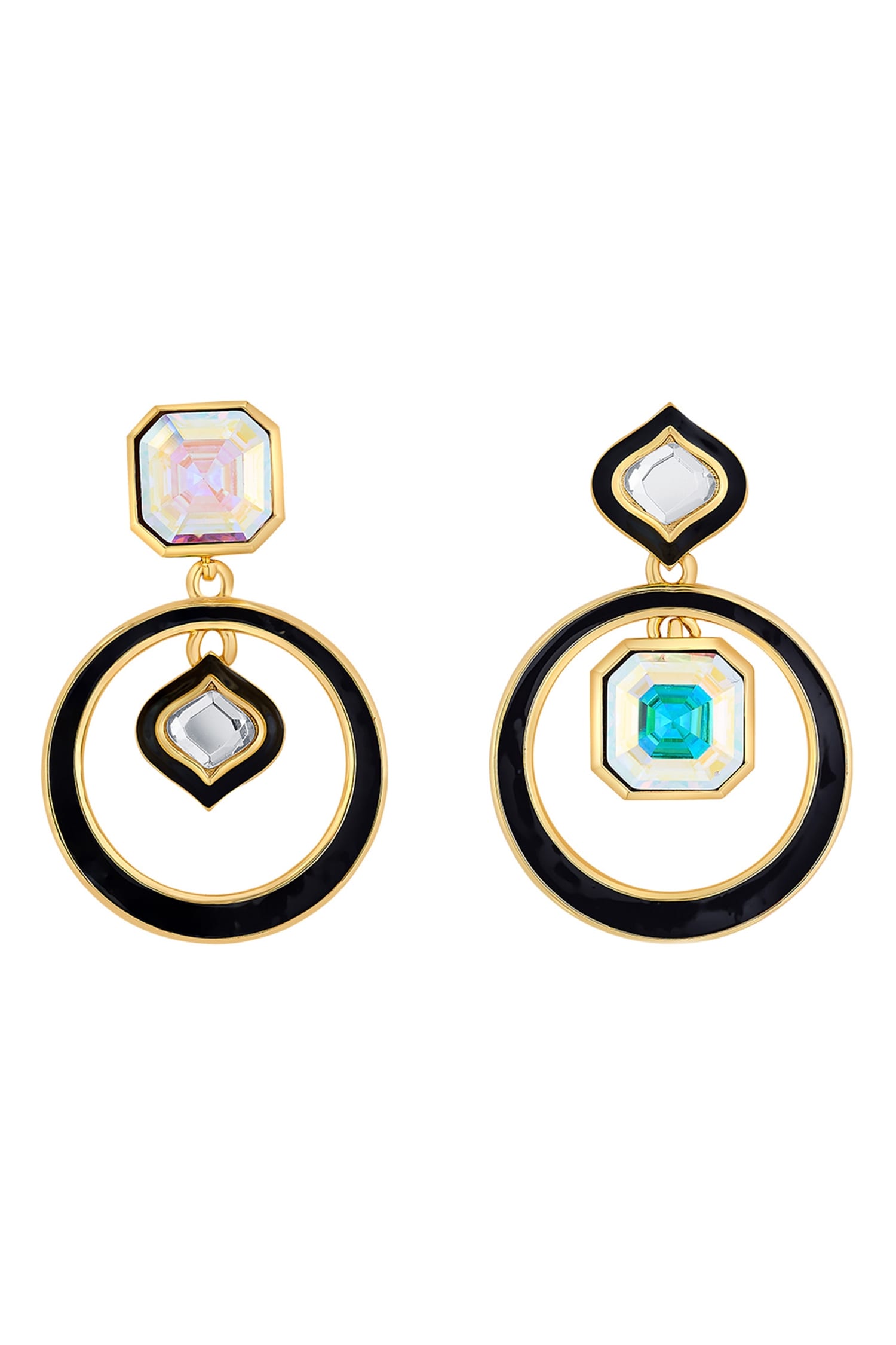 Meher Enamel Mirror Earrings  
