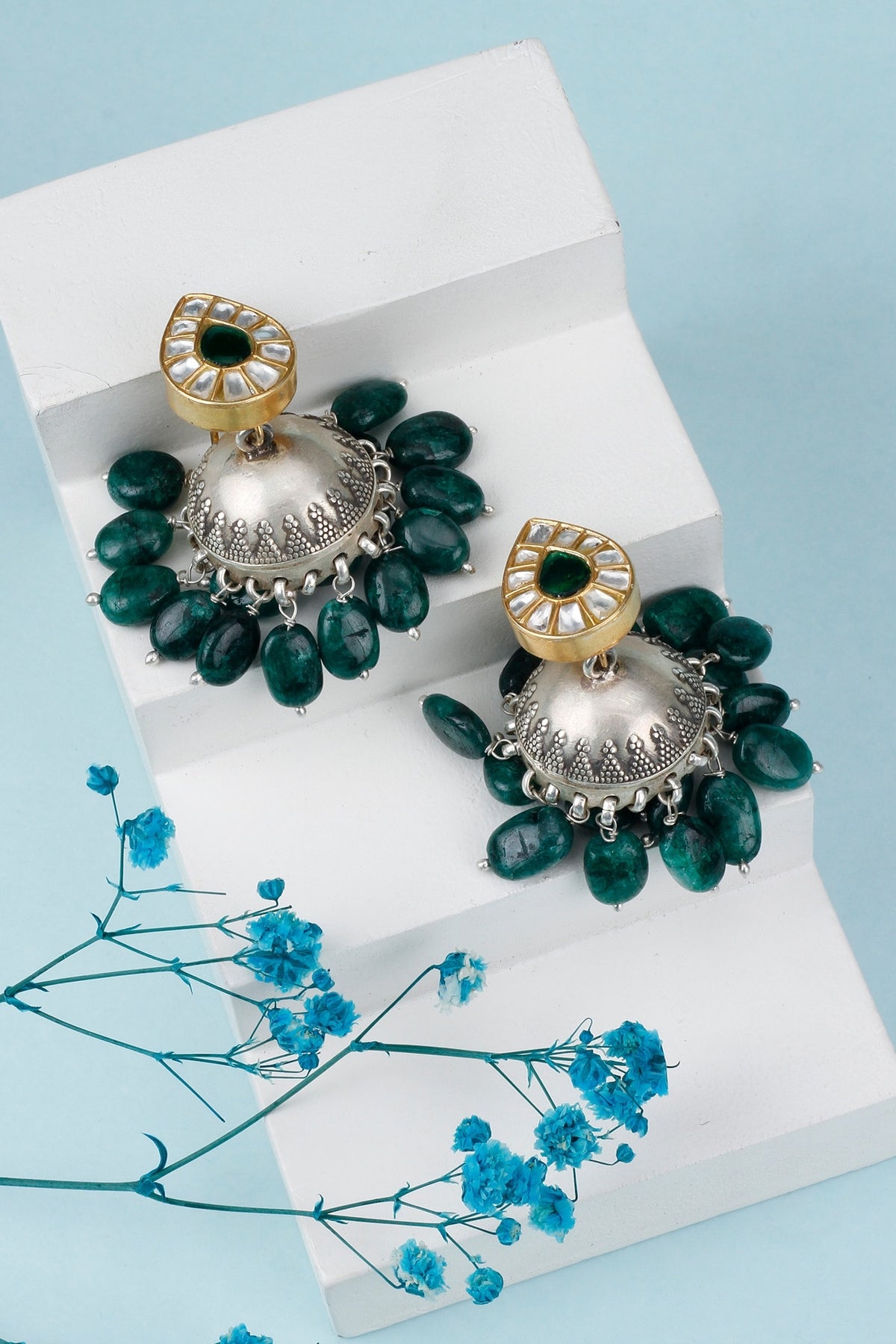 Allami Tear Drop Shaped Jhumkas 