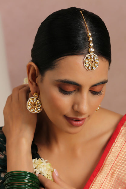 Kundan Embellished Maangtikka Set 