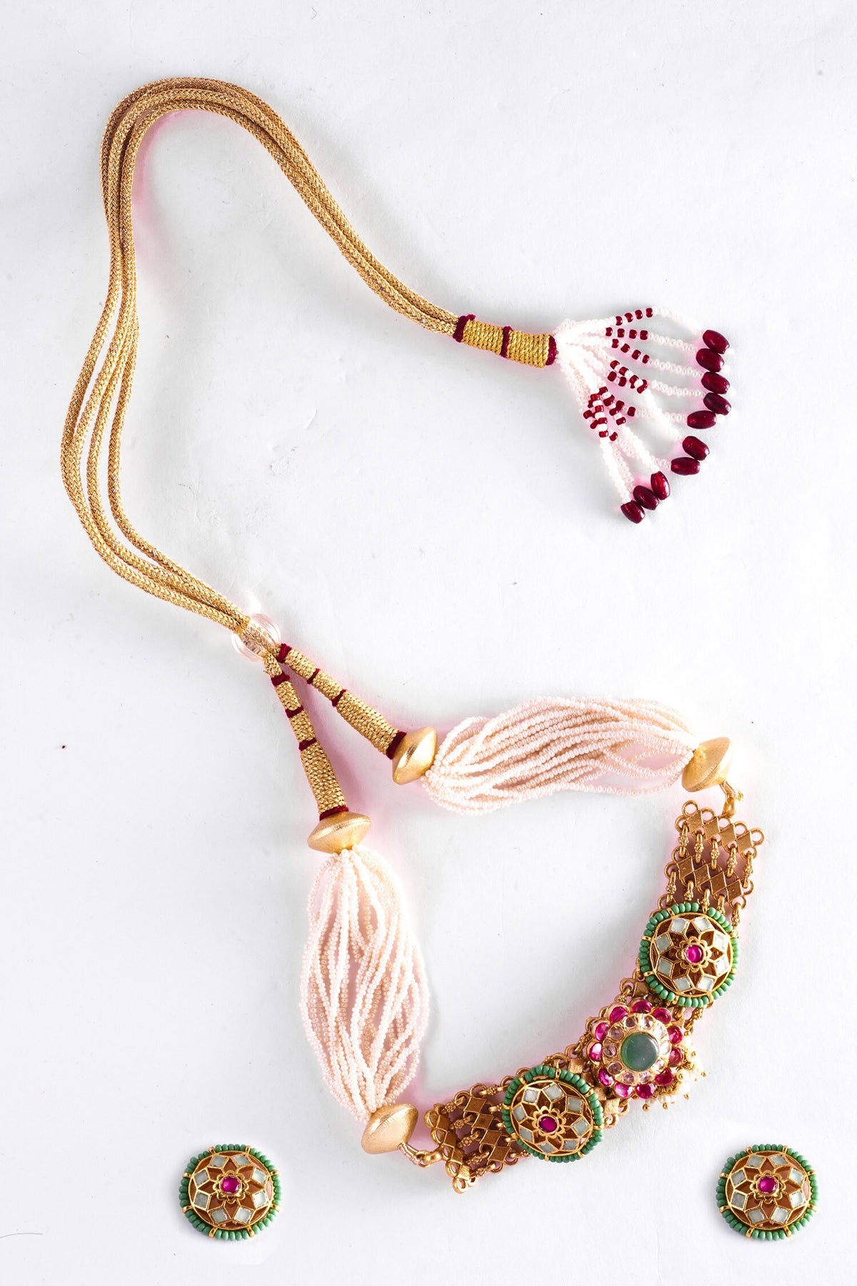 Kundan Embellished Handmade Necklace Set 