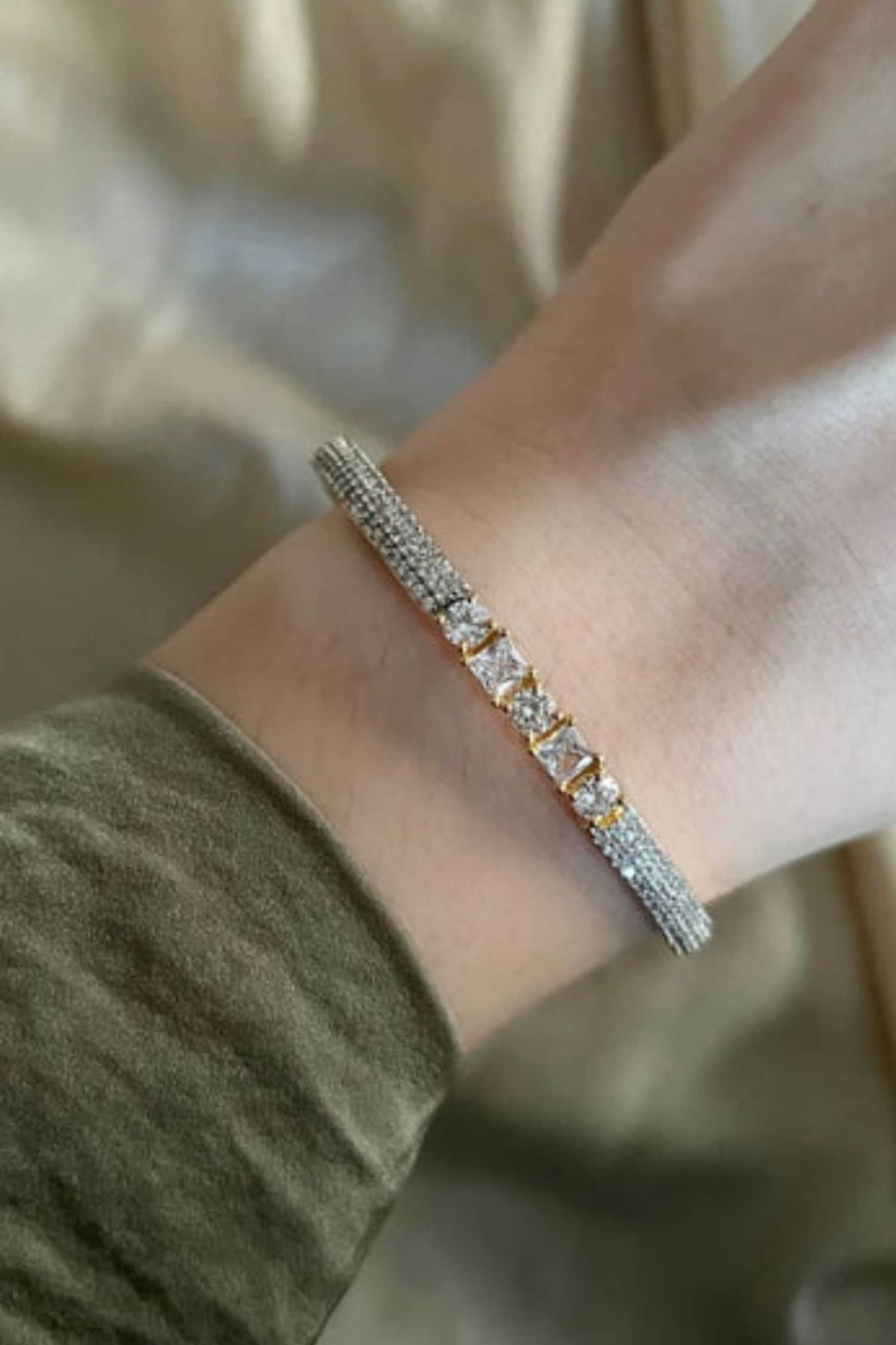 Joelle Cubic Zirconia Embellished Bracelet Cuff 