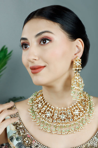 Kundan Embellished Necklace Set 