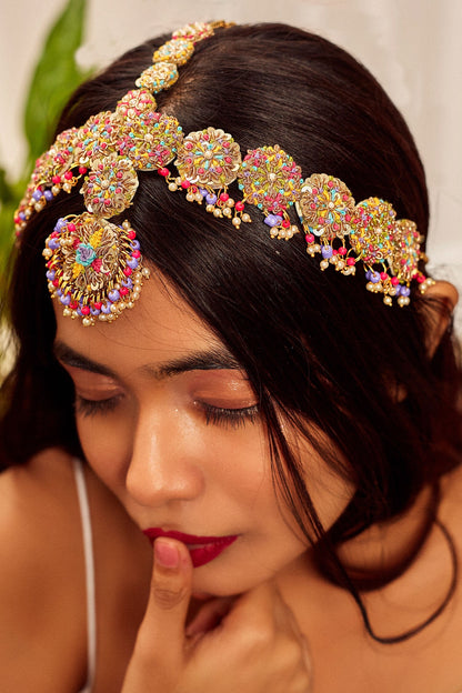 Floral Hand Embroidered Mathapatti 