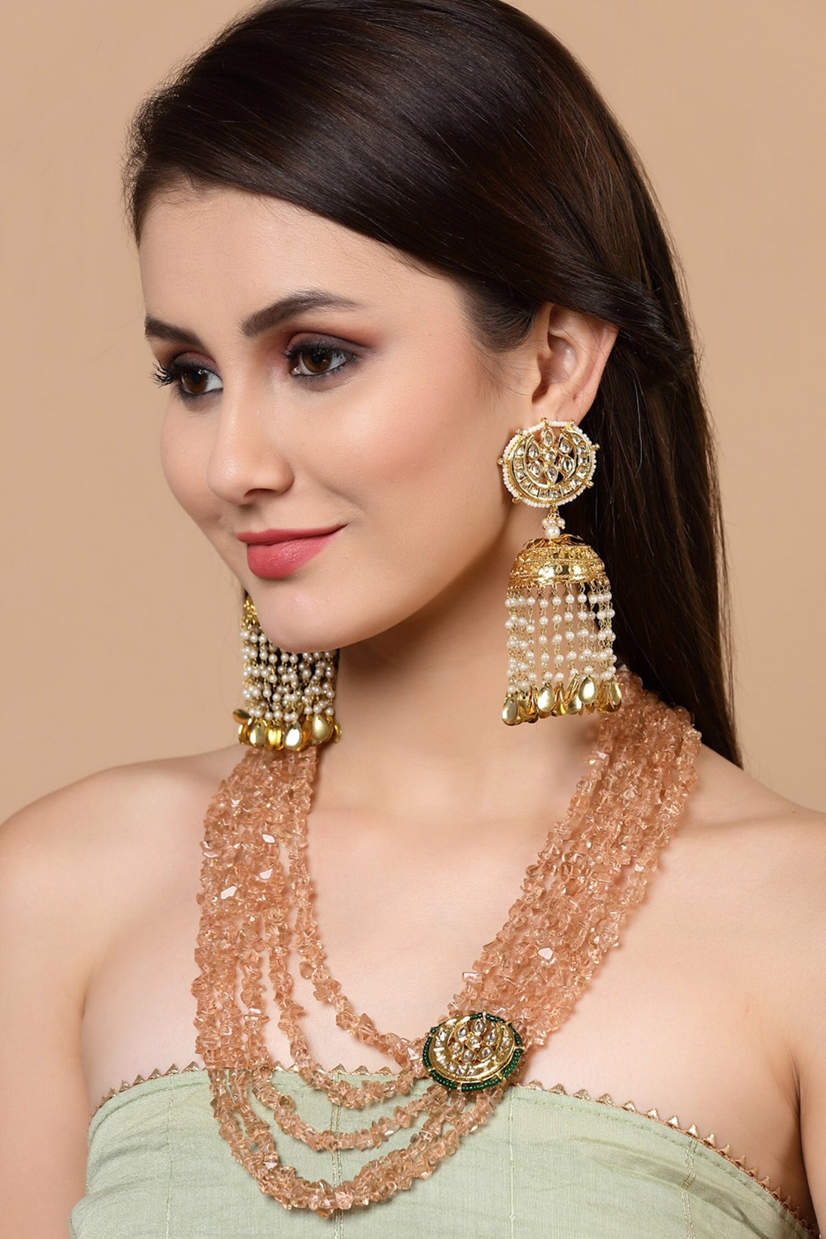 Pearl Embellished Long Jhumkas 