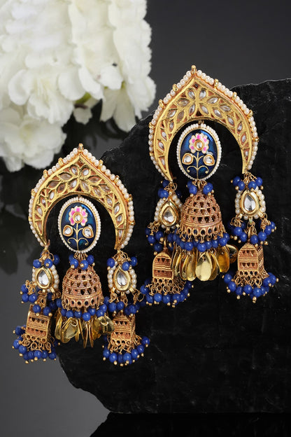 Embellished Kundan Multi Jhumkas 
