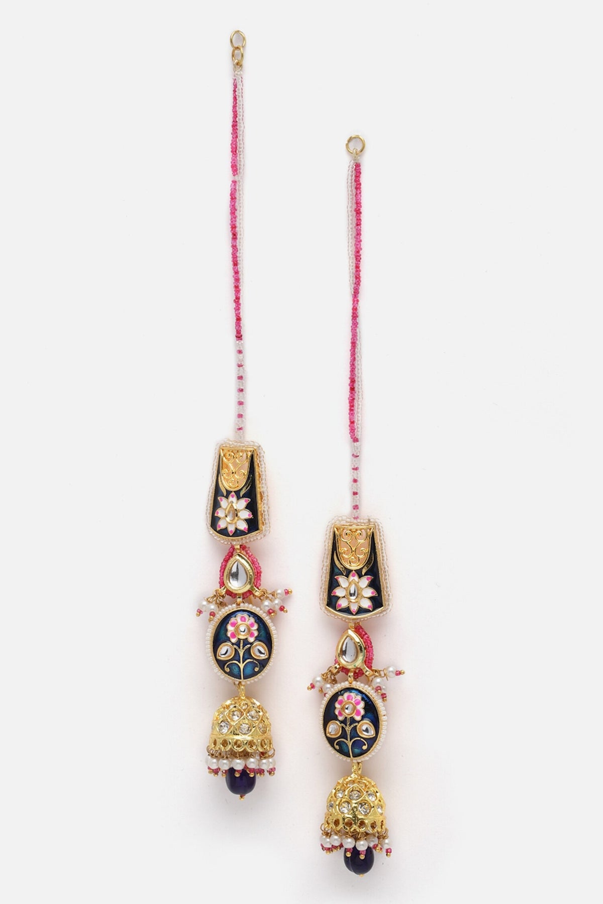 Floral Pattern Embellished Jhumkas 