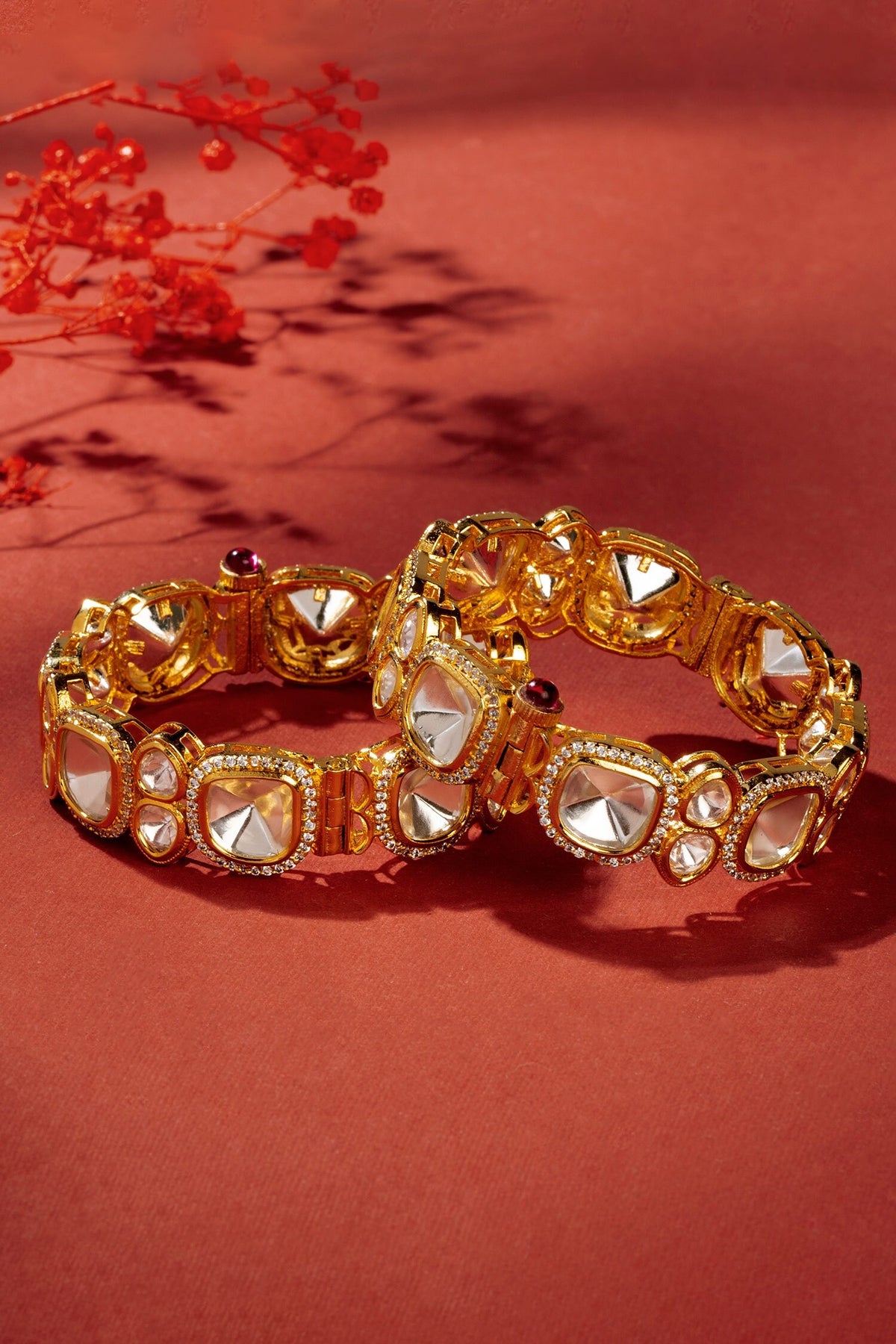 Polki Embellished Kada - Single Pc 
