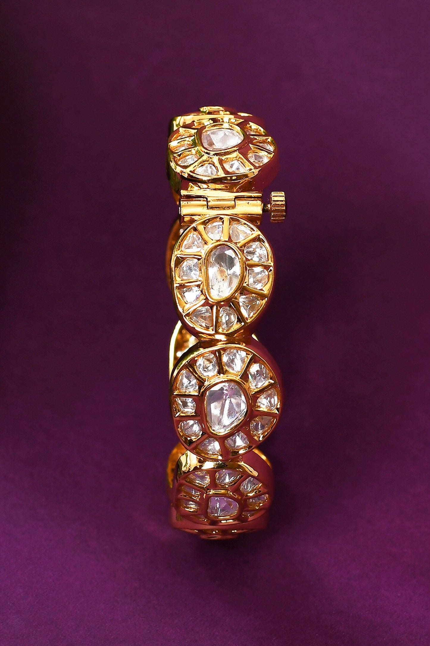 Kundan Brass Embellished Kada 