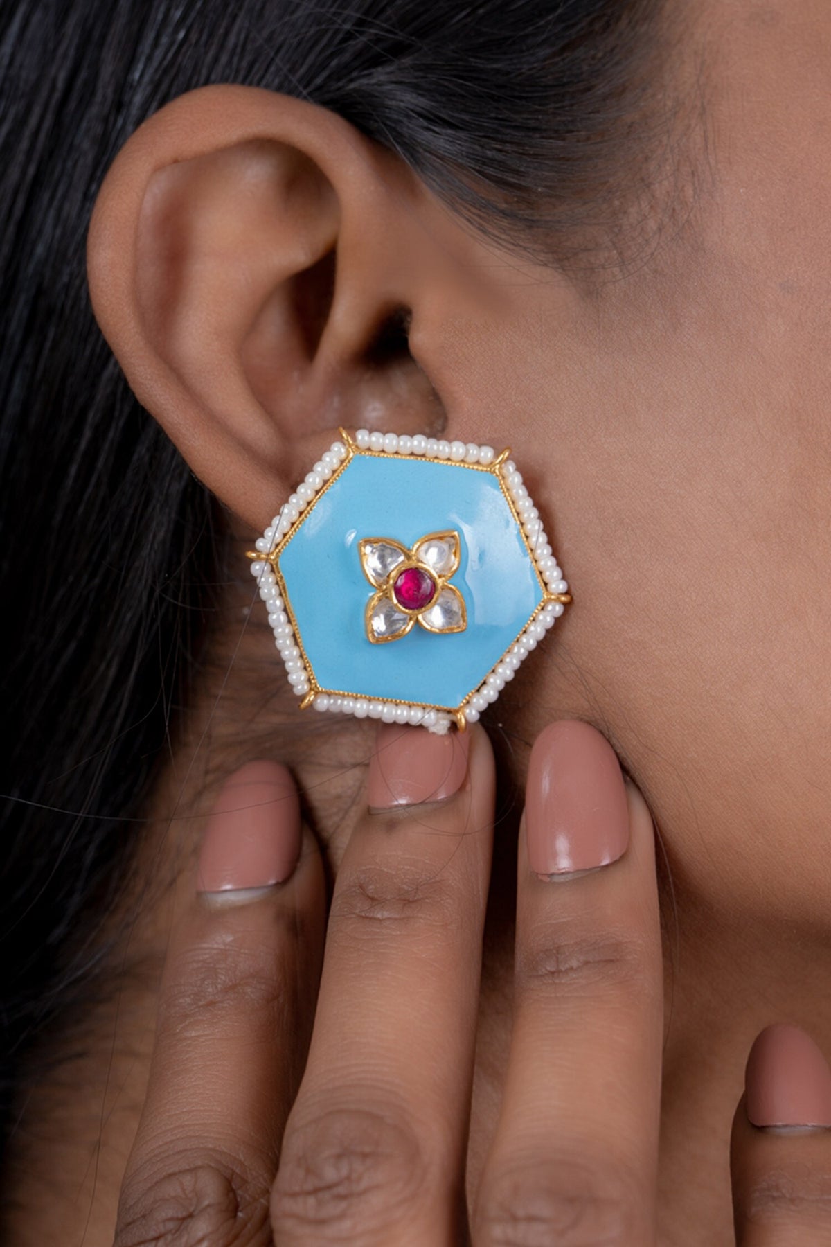 Hexagon Shaped Earrings 