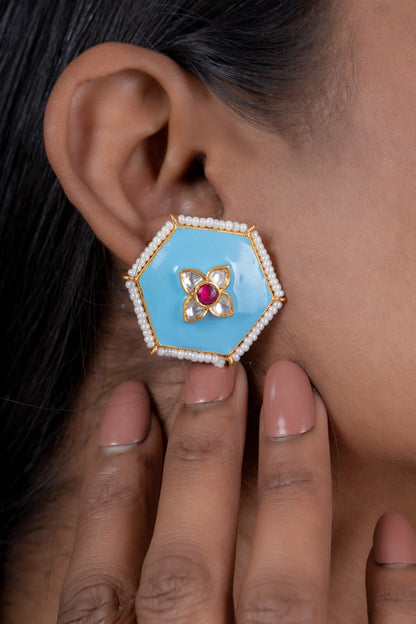 Hexagon Shaped Earrings 