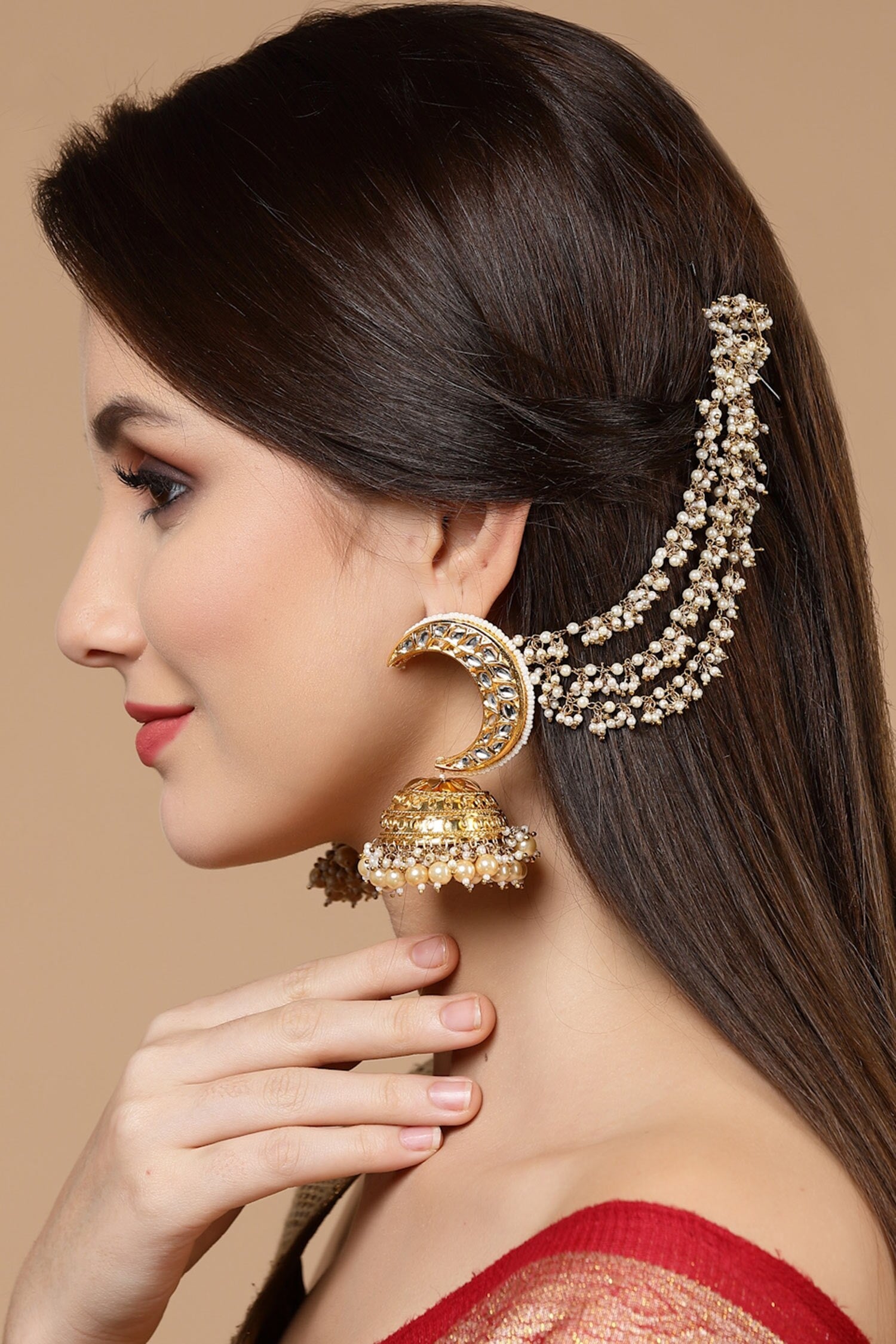 Pearl Embellished Jhumkas 