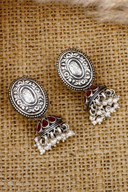 Liba Leaf Carved Jhumkas 