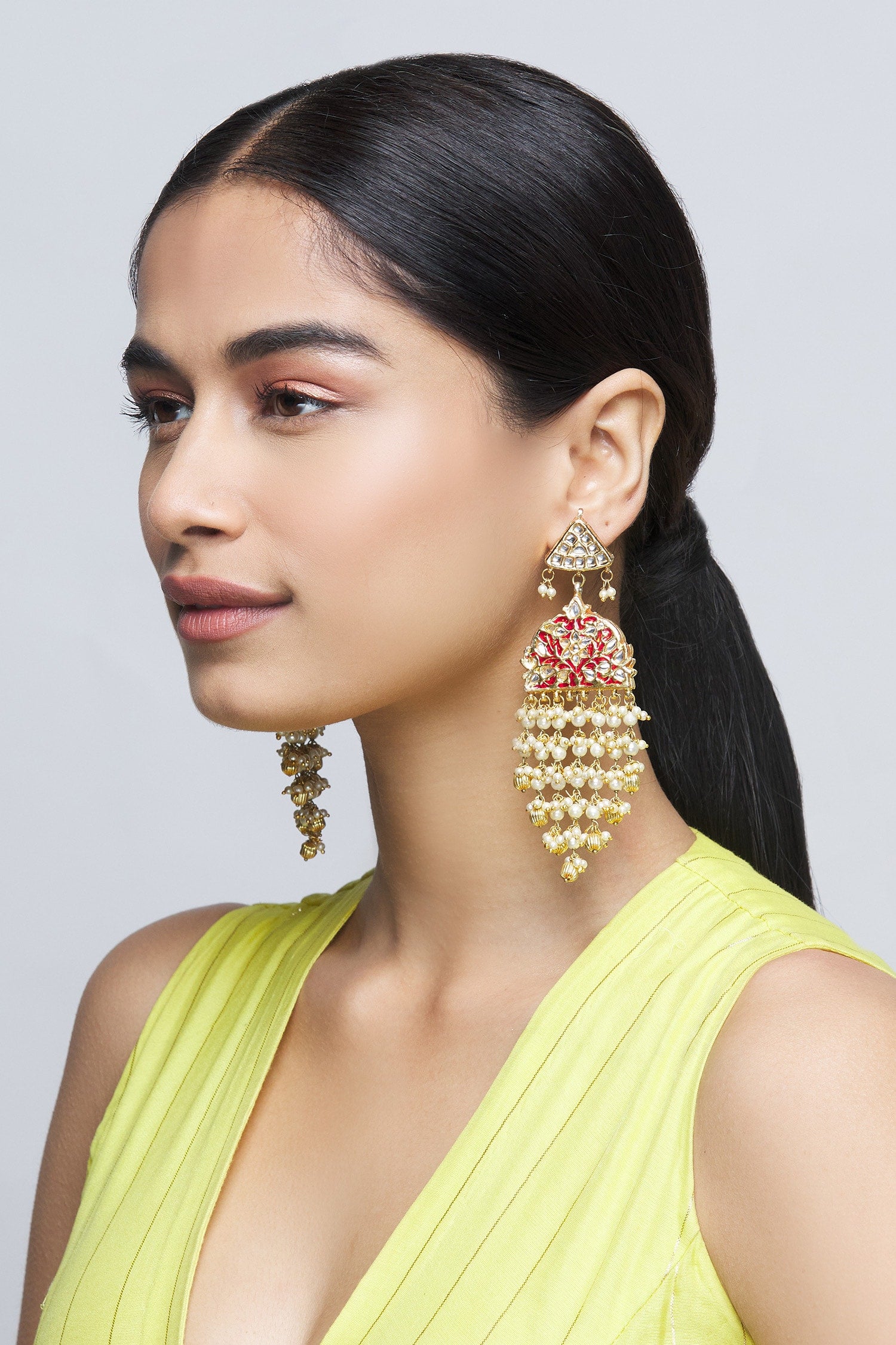 Kundan Pearl Danglers 